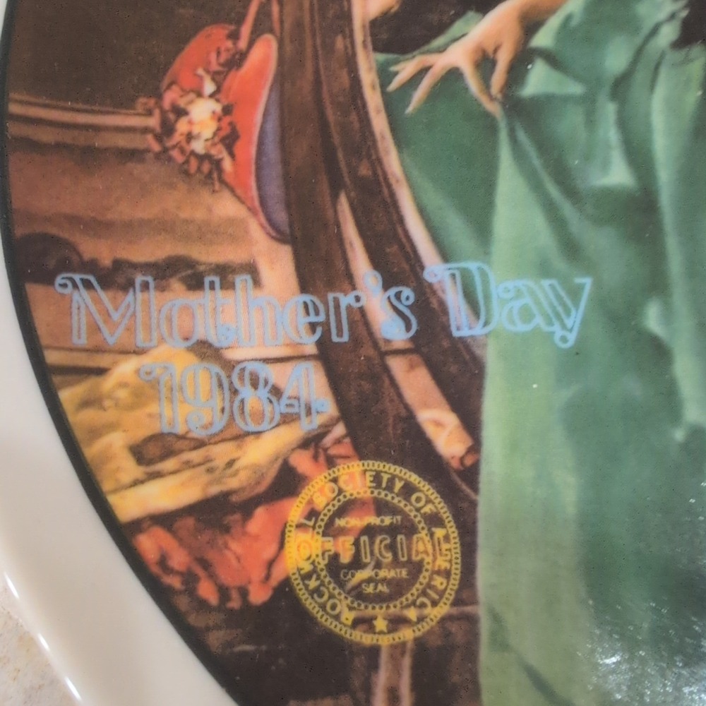 Norman Rockwell 1984 Mothers Day Plate Grandmas Courting Dress Edwin M Knowles - Picture 6 of 10